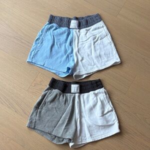 Two pack of Hollister color block sweat shorts
